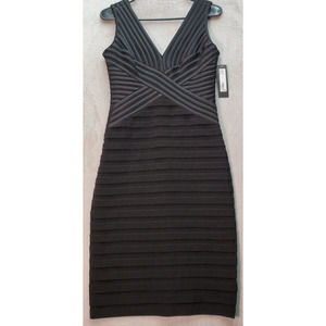 Avery G Sheath Dress Womens Size 6 Black Polyester‎ Sleeveless Back Zip MRP $238
